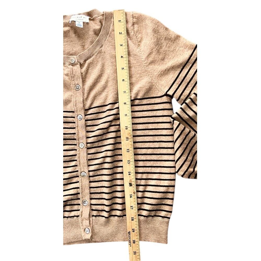 Current Air Tan & Black Striped Lightweight Button Up Cardigan Medium - Picture 2 of 6
